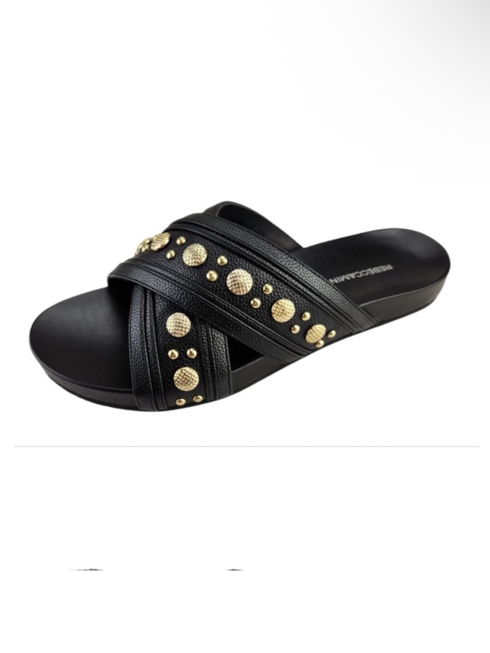 Rebecca Minkoff Black Crossover Strap Sandals - Size 8.5
